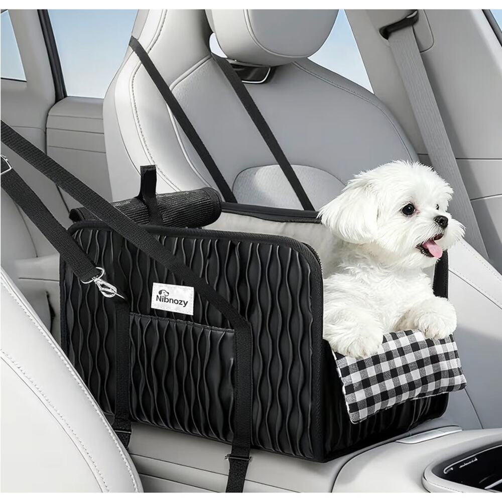 Nibnozy Console Dog Cat Car Seat House NEW Portable for Pet under 11lbs Black